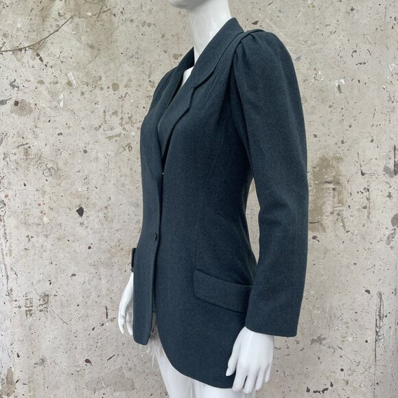 Emanuel Ungaro Parallele Forest Green Riding Jacket Made In Italy, Luxe S/M - Picture 2 of 6